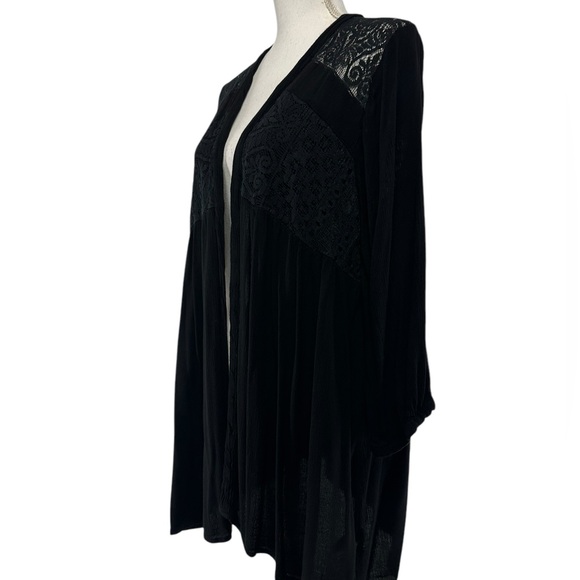 KNOX ROSE / Black Lace Cardigan / Large - Picture 8 of 12